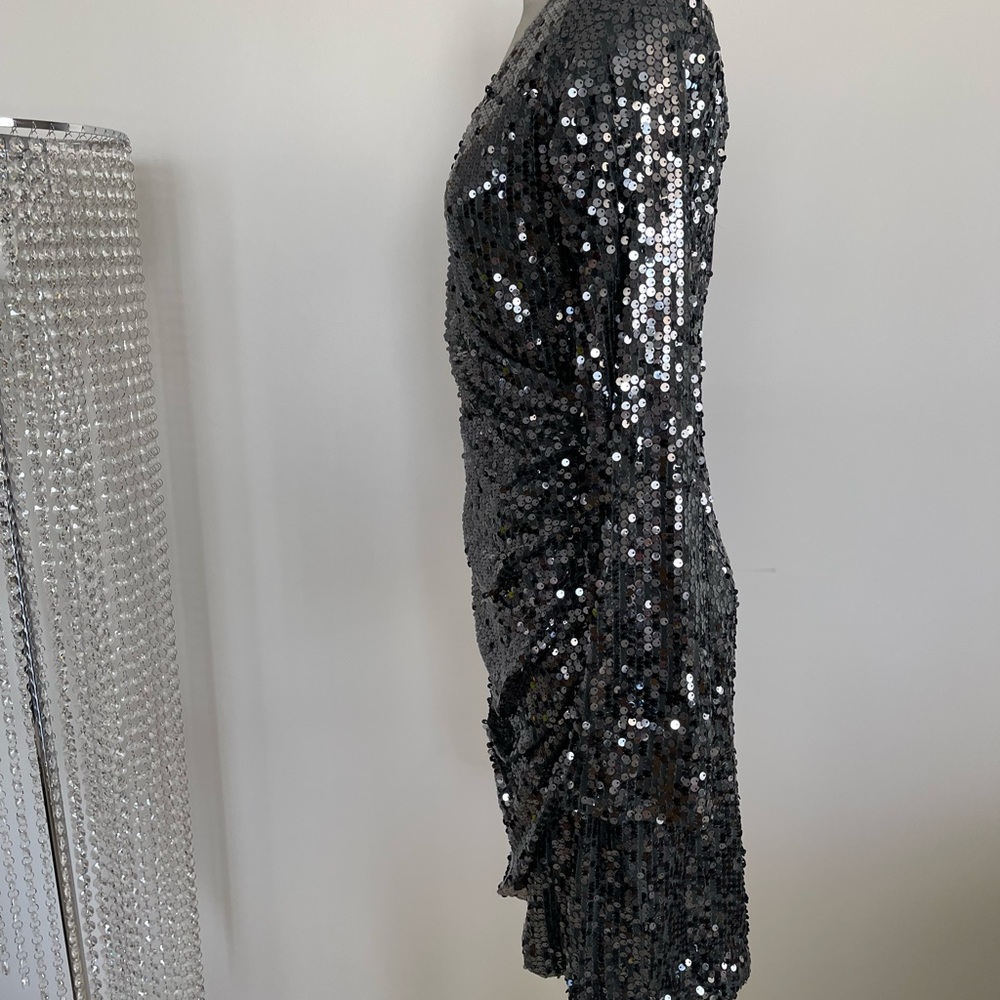 Hale Bob Glittering Black Sequin Mini Dress - Picture 8 of 10